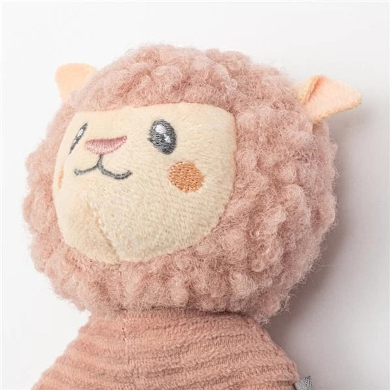 Hochet lama en peluche, anneau à saisir