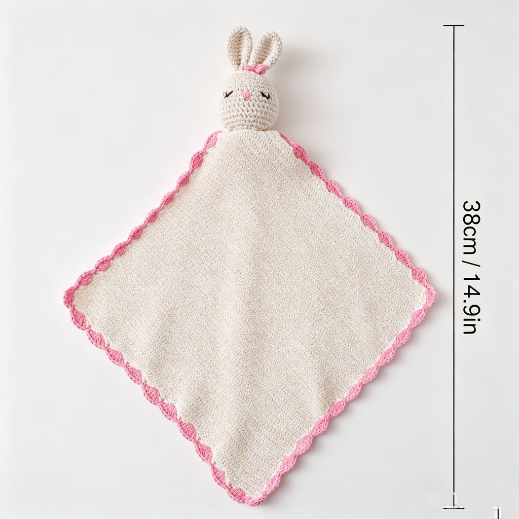 Doudou plat lapin au crochet avec nœud, 3 modèles