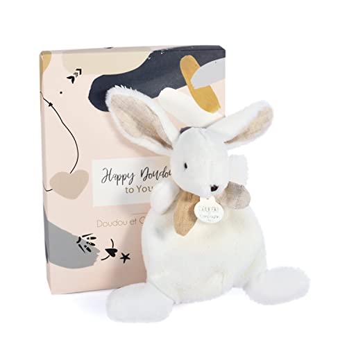 Mini doudou plat lapin, 17 cm, 4 coloris