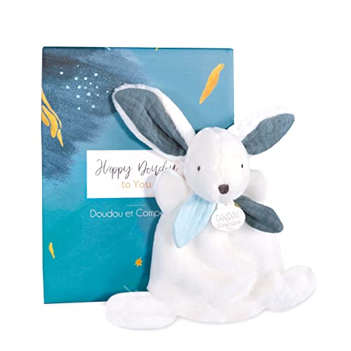 Mini doudou plat lapin, 17 cm, 4 coloris