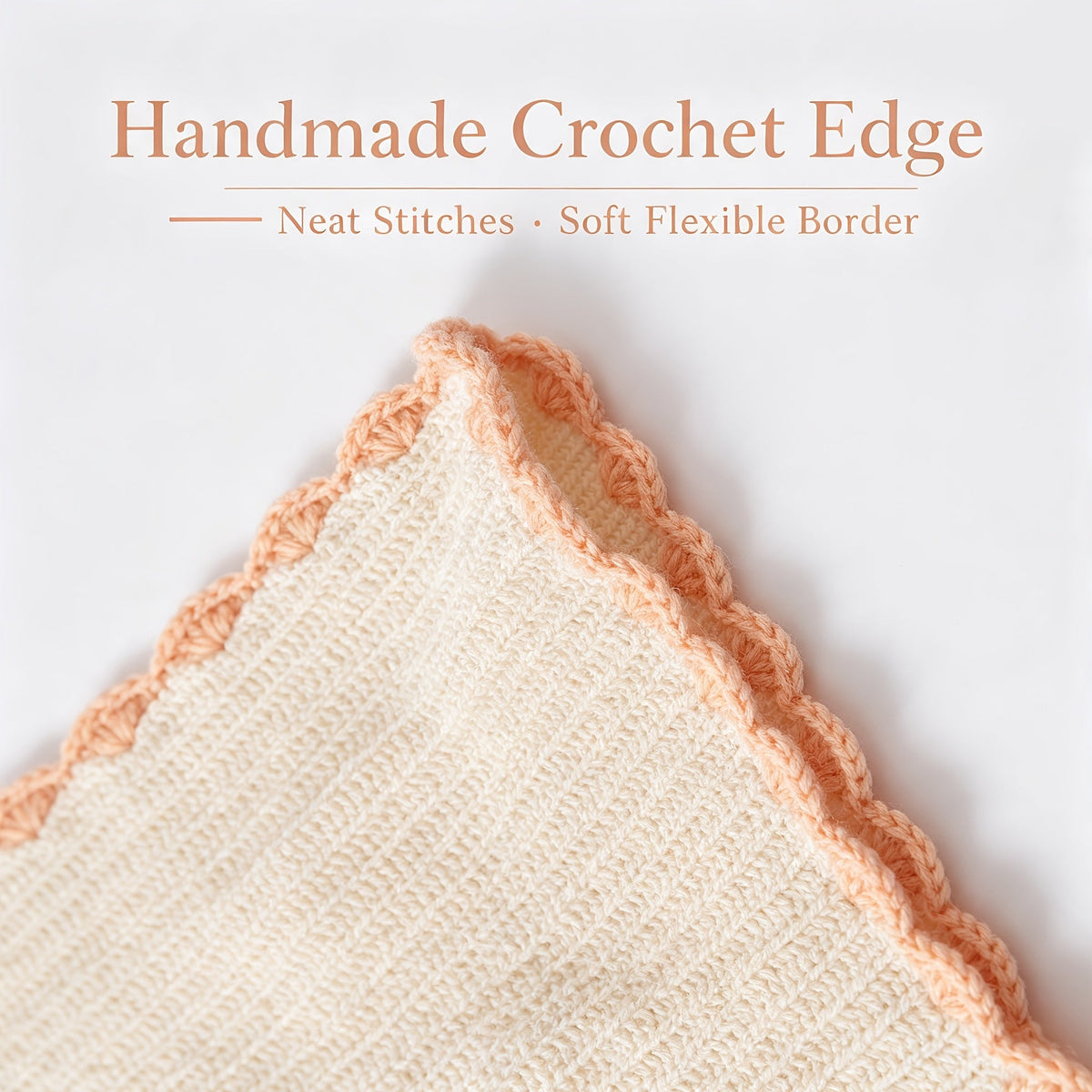 Doudou plat lapin au crochet, coloris écru
