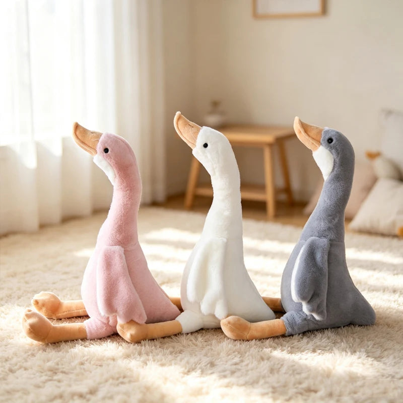 Peluche oie à long cou, 3 coloris