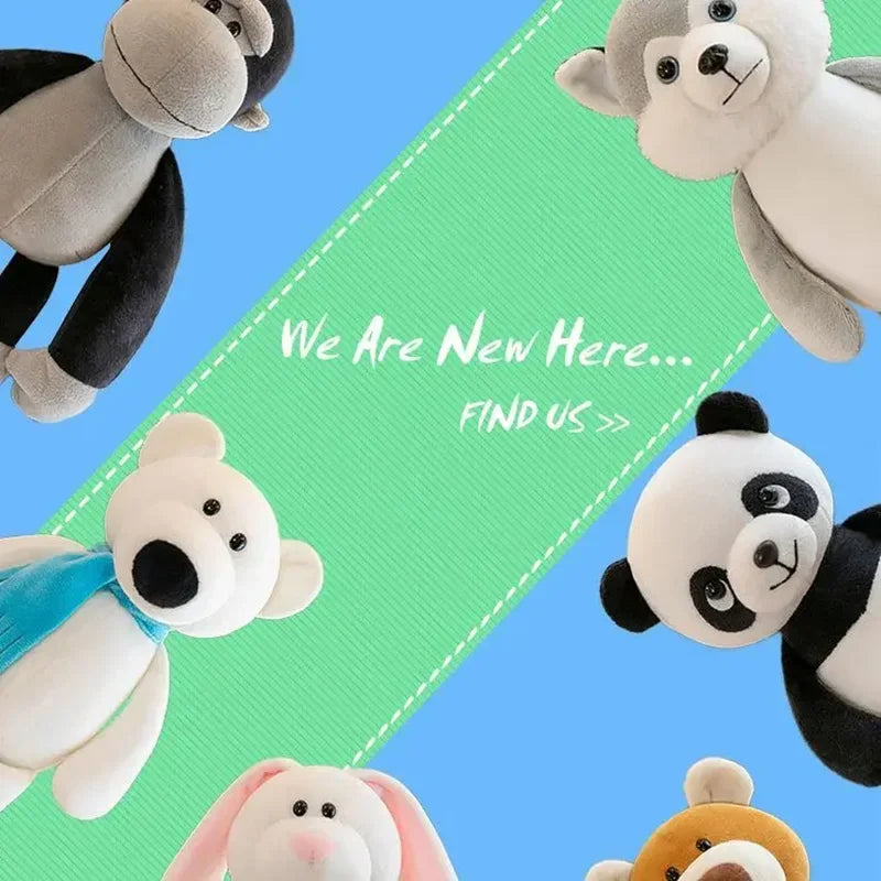 Peluche assise à pattes lestées, 9 animaux