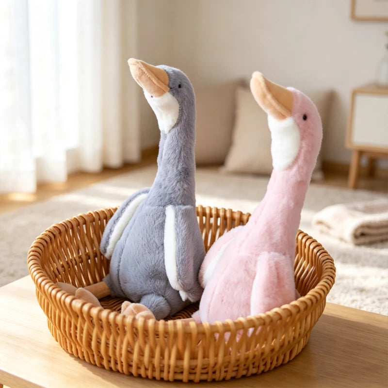 Peluche oie à long cou, 3 coloris