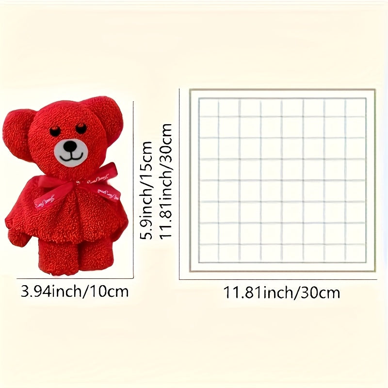 Serviette pliée en ourson, coffret de 2, 5 coloris