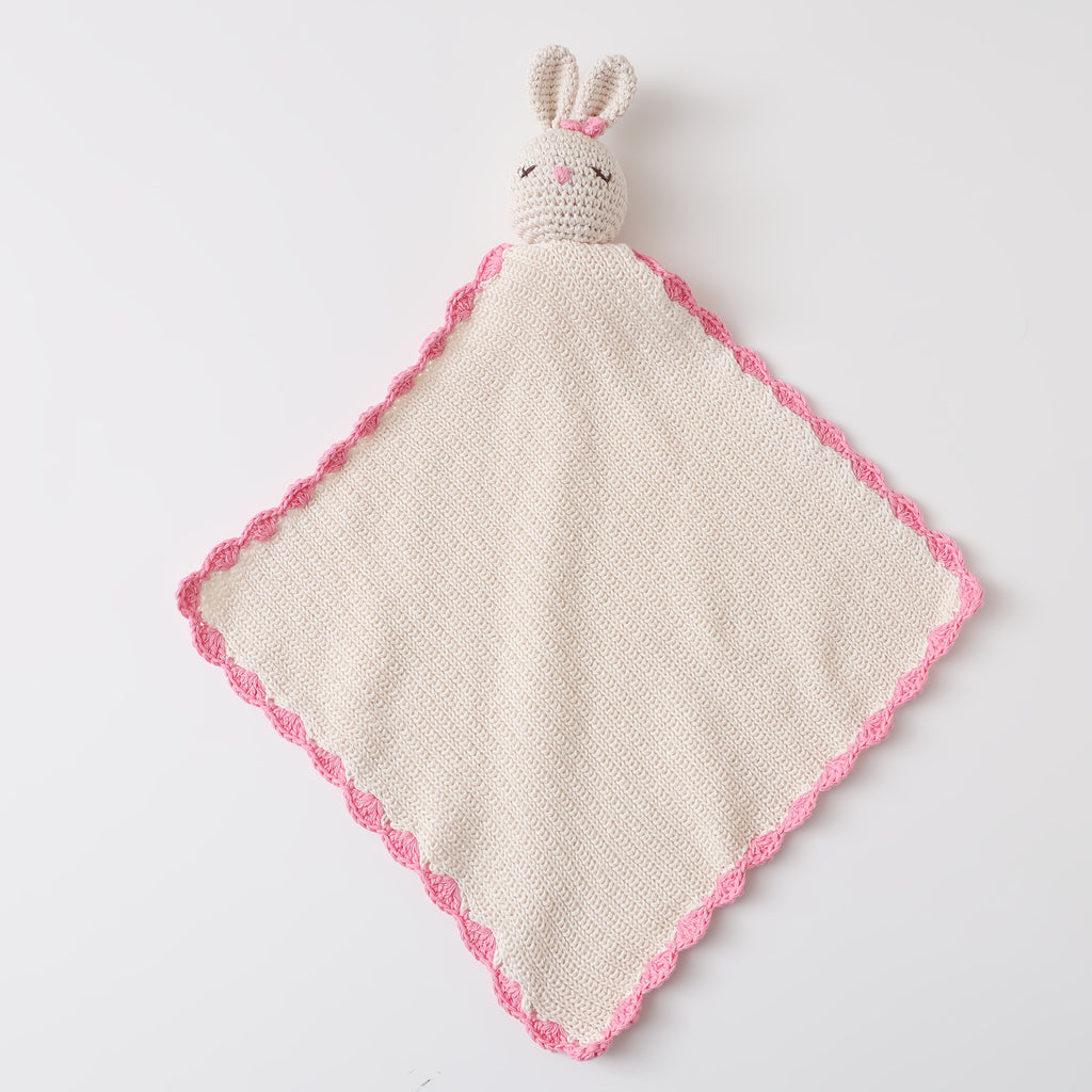 Bavoir Baveur Lapin Blanc avec Nœud Rose