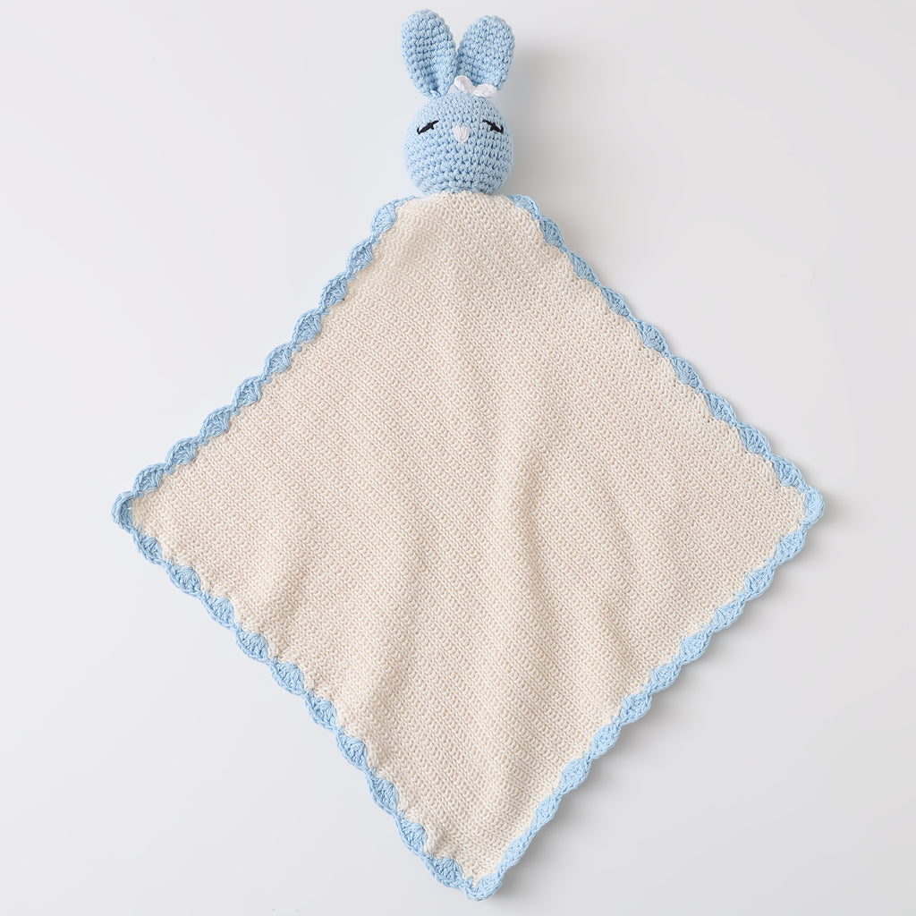 Bavoir Bleu Lapin avec Nœud Blanc