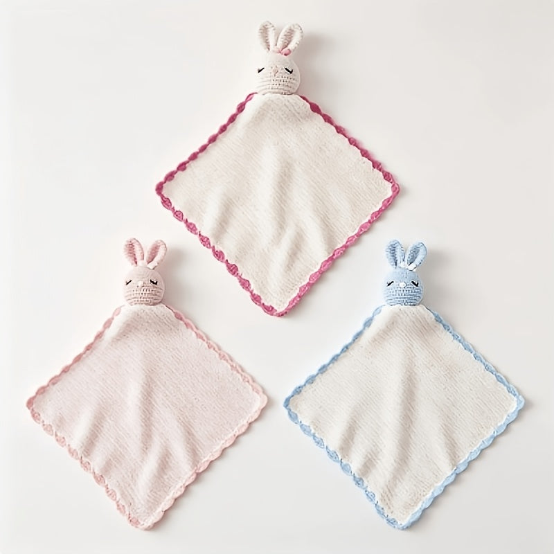 Doudou plat lapin au crochet avec nœud, 3 modèles